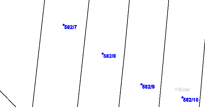 Parcela st. 582/8 v KÚ Ujkovice, Katastrální mapa