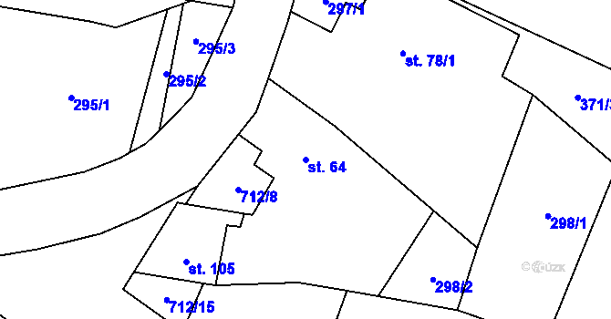 Parcela st. 64 v KÚ Řeheč, Katastrální mapa