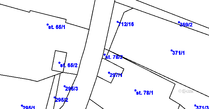 Parcela st. 78/2 v KÚ Řeheč, Katastrální mapa