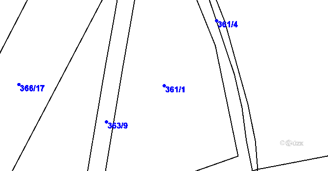 Parcela st. 361/1 v KÚ Řeheč, Katastrální mapa