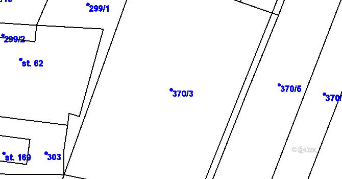 Parcela st. 370/3 v KÚ Řeheč, Katastrální mapa