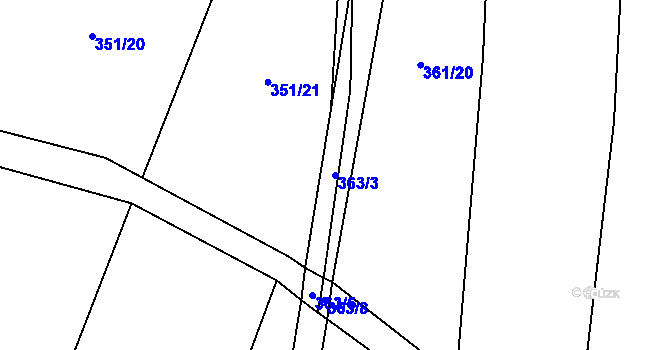 Parcela st. 363/3 v KÚ Řeheč, Katastrální mapa
