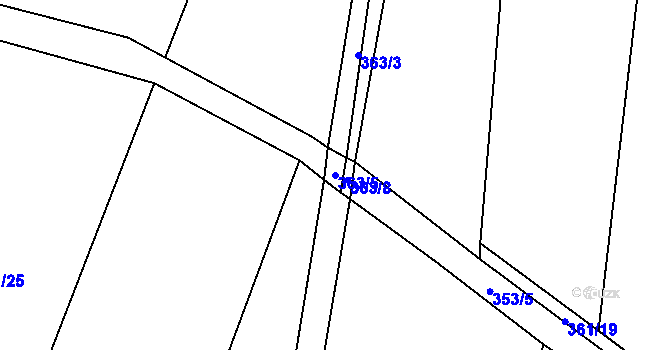 Parcela st. 363/5 v KÚ Řeheč, Katastrální mapa