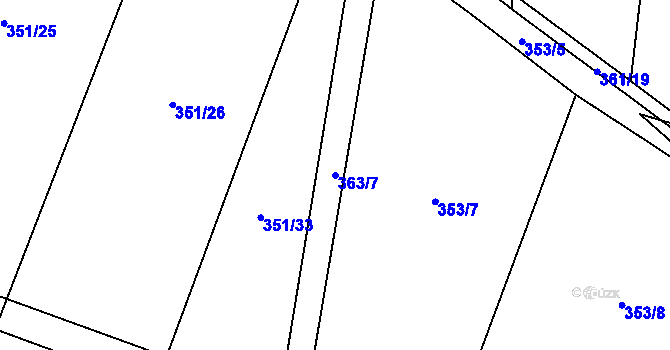 Parcela st. 363/7 v KÚ Řeheč, Katastrální mapa