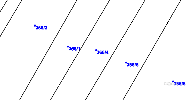 Parcela st. 366/4 v KÚ Řeheč, Katastrální mapa