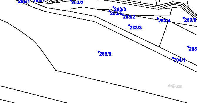 Parcela st. 265/5 v KÚ Řeheč, Katastrální mapa