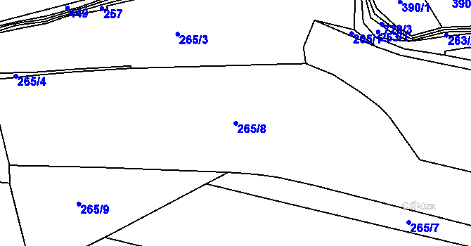 Parcela st. 265/8 v KÚ Řeheč, Katastrální mapa