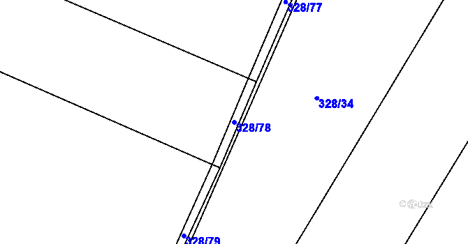Parcela st. 328/78 v KÚ Řeheč, Katastrální mapa