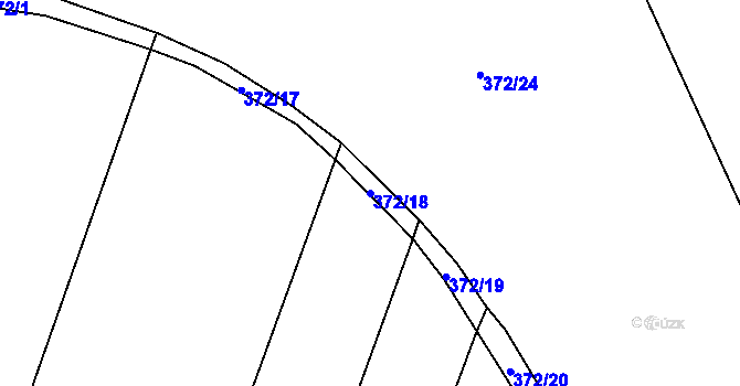 Parcela st. 372/18 v KÚ Řeheč, Katastrální mapa