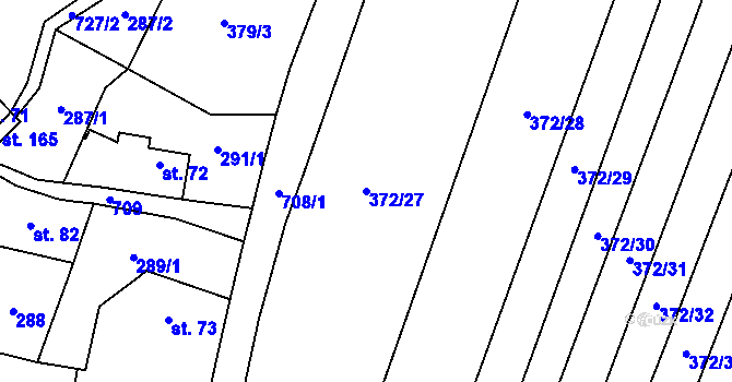 Parcela st. 372/27 v KÚ Řeheč, Katastrální mapa