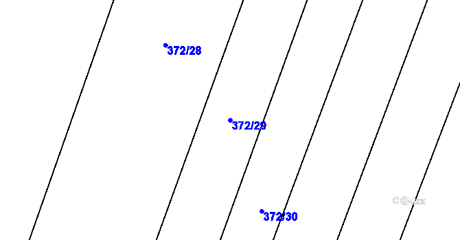 Parcela st. 372/29 v KÚ Řeheč, Katastrální mapa