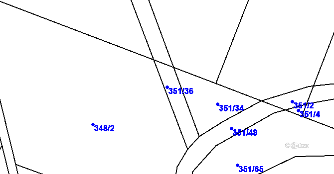 Parcela st. 351/36 v KÚ Řeheč, Katastrální mapa