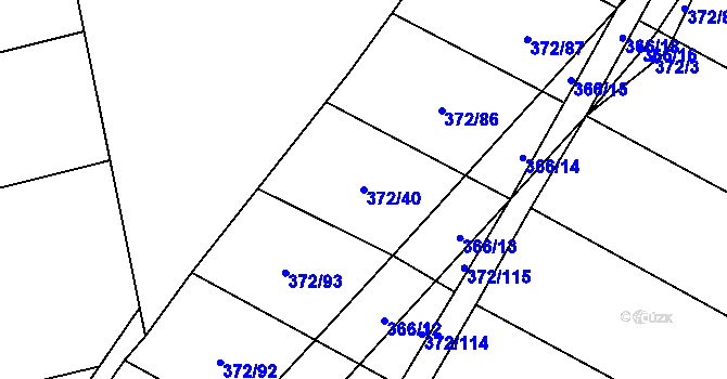 Parcela st. 372/40 v KÚ Úlibice, Katastrální mapa