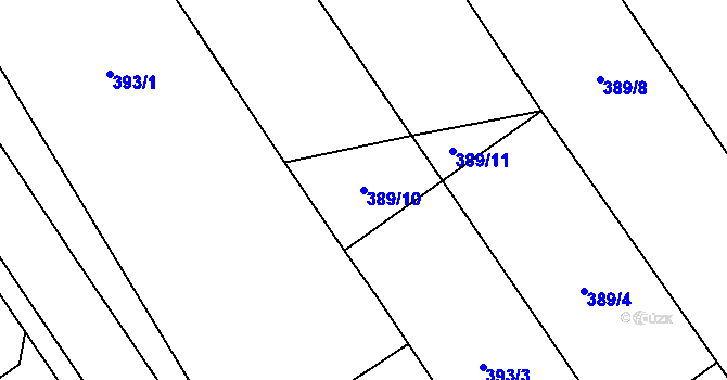 Parcela st. 389/10 v KÚ Úlibice, Katastrální mapa