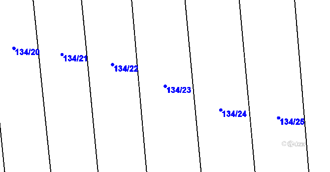 Parcela st. 134/23 v KÚ Úlibice, Katastrální mapa