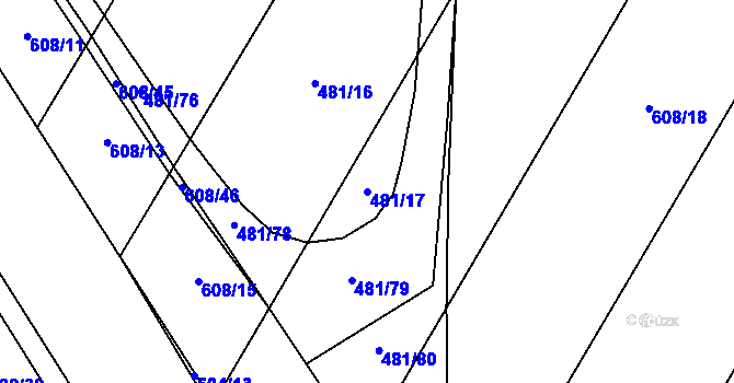 Parcela st. 481/17 v KÚ Úlibice, Katastrální mapa