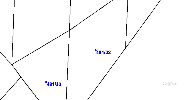 Parcela st. 481/32 v KÚ Úlibice, Katastrální mapa