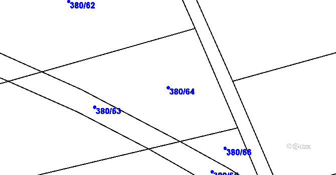 Parcela st. 380/64 v KÚ Úlibice, Katastrální mapa