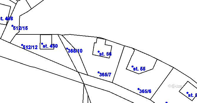 Parcela st. 56 v KÚ Hracholusky nade Mží, Katastrální mapa