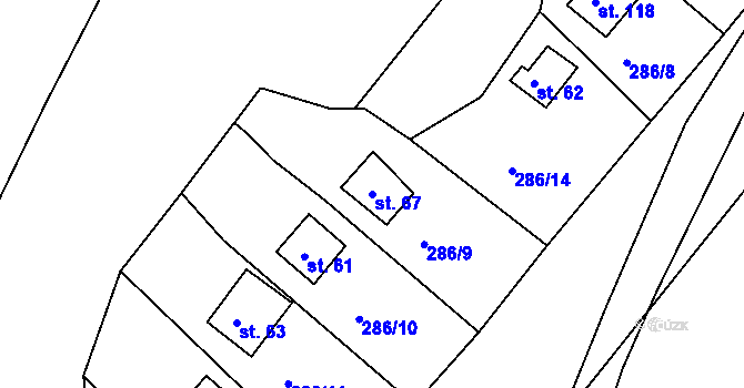 Parcela st. 67 v KÚ Hracholusky nade Mží, Katastrální mapa
