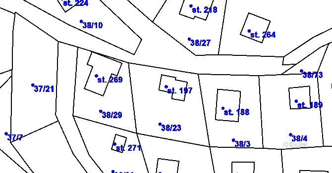 Parcela st. 197 v KÚ Hracholusky nade Mží, Katastrální mapa