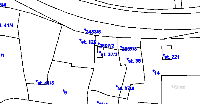 Parcela st. 37/3 v KÚ Úlice, Katastrální mapa