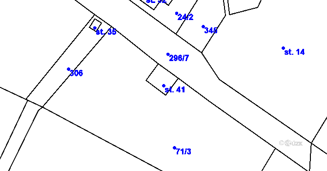 Parcela st. 41 v KÚ Březová u Úmonína, Katastrální mapa