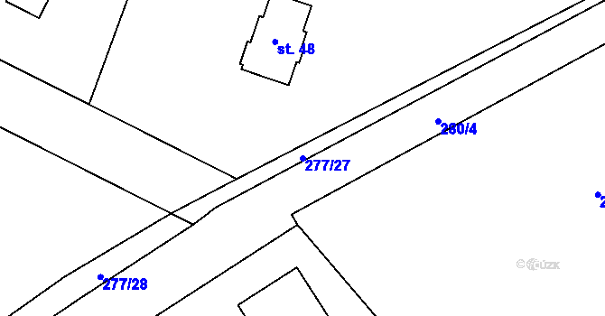 Parcela st. 277/27 v KÚ Březová u Úmonína, Katastrální mapa