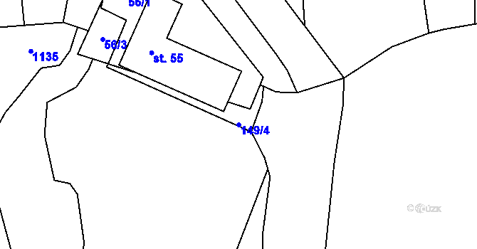Parcela st. 149/4 v KÚ Březová u Úmonína, Katastrální mapa