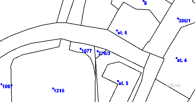 Parcela st. 276/3 v KÚ Březová u Úmonína, Katastrální mapa