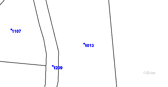 Parcela st. 1013 v KÚ Březová u Úmonína, Katastrální mapa