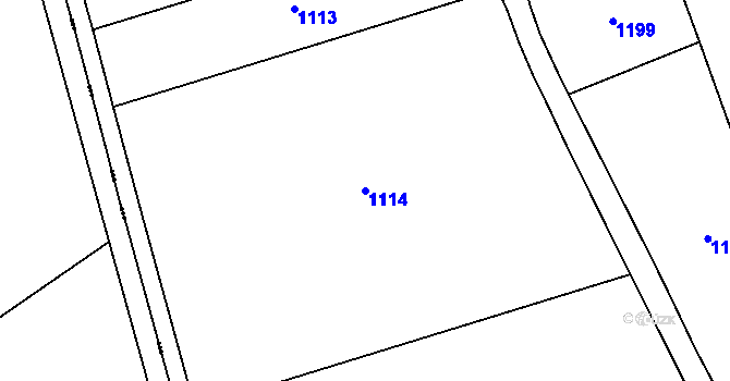 Parcela st. 1114 v KÚ Březová u Úmonína, Katastrální mapa