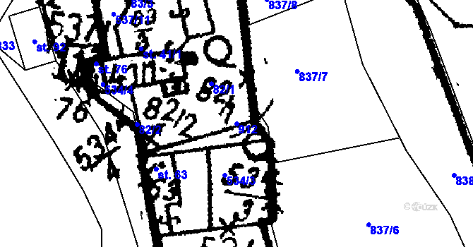 Parcela st. 912 v KÚ Korotice, Katastrální mapa