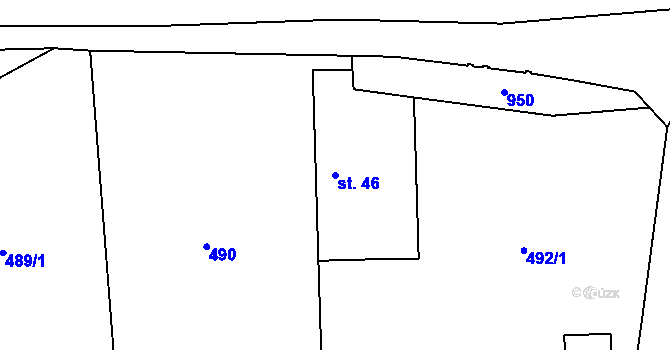 Parcela st. 46 v KÚ Lomec u Úmonína, Katastrální mapa