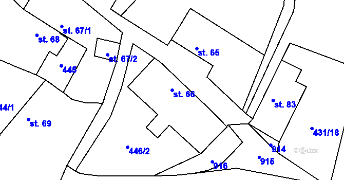 Parcela st. 66 v KÚ Lomec u Úmonína, Katastrální mapa