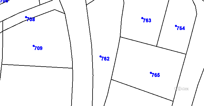 Parcela st. 9/2 v KÚ Lomec u Úmonína, Katastrální mapa