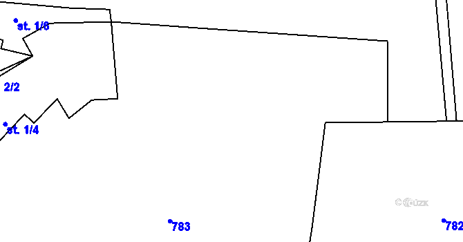 Parcela st. 256/1 v KÚ Lomec u Úmonína, Katastrální mapa
