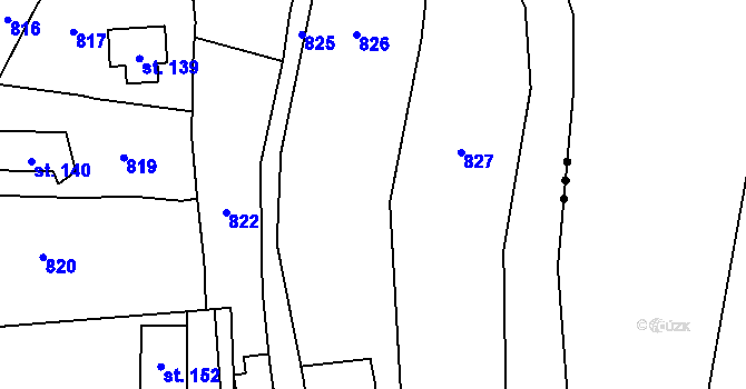 Parcela st. 375/5 v KÚ Lomec u Úmonína, Katastrální mapa
