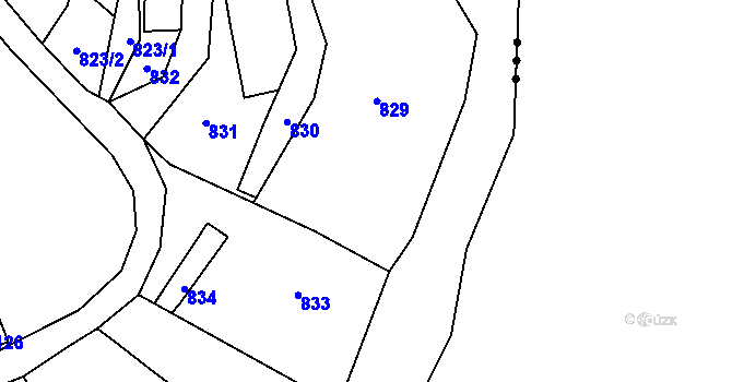 Parcela st. 375/7 v KÚ Lomec u Úmonína, Katastrální mapa