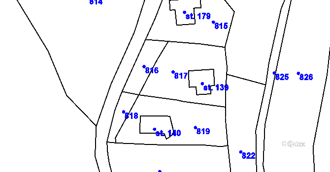 Parcela st. 375/15 v KÚ Lomec u Úmonína, Katastrální mapa