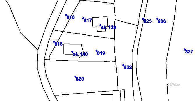 Parcela st. 375/16 v KÚ Lomec u Úmonína, Katastrální mapa