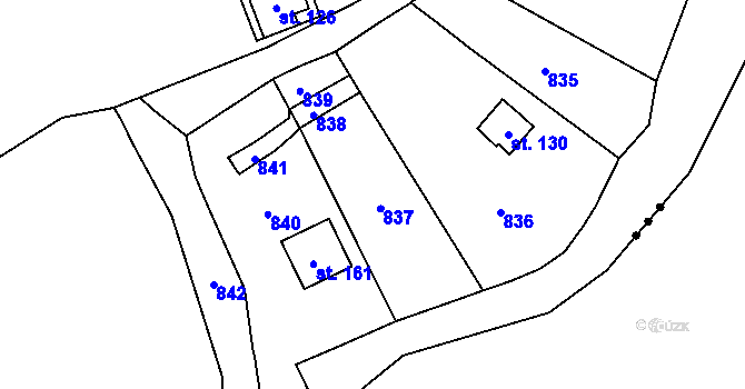 Parcela st. 375/18 v KÚ Lomec u Úmonína, Katastrální mapa