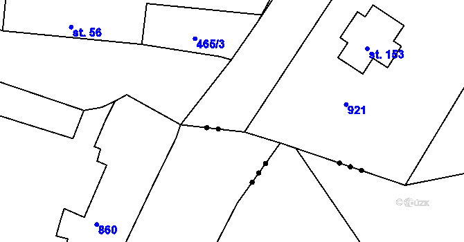 Parcela st. 434/1 v KÚ Lomec u Úmonína, Katastrální mapa
