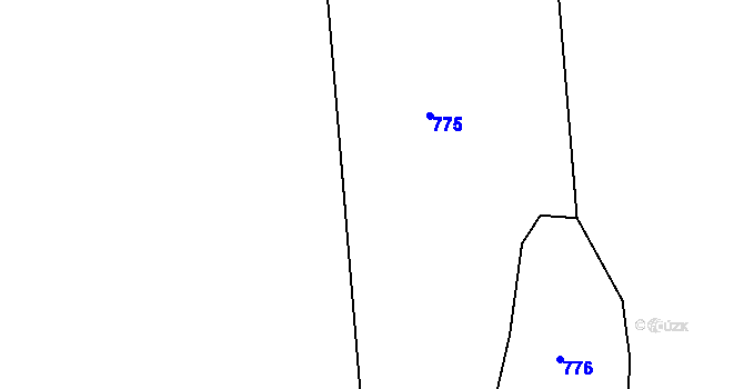 Parcela st. 255/5 v KÚ Lomec u Úmonína, Katastrální mapa