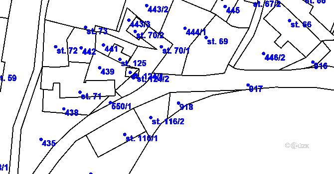Parcela st. 550/3 v KÚ Lomec u Úmonína, Katastrální mapa