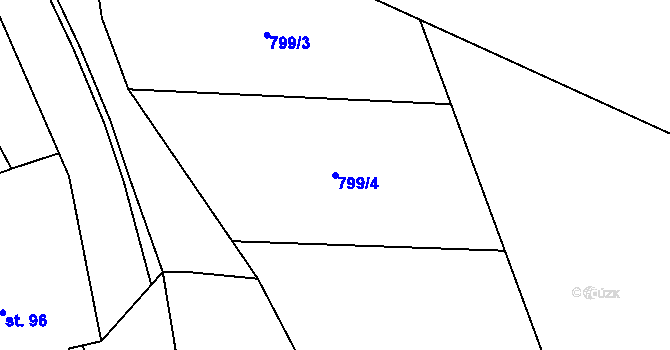 Parcela st. 799/4 v KÚ Lomec u Úmonína, Katastrální mapa