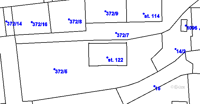 Parcela st. 122 v KÚ Úmonín, Katastrální mapa