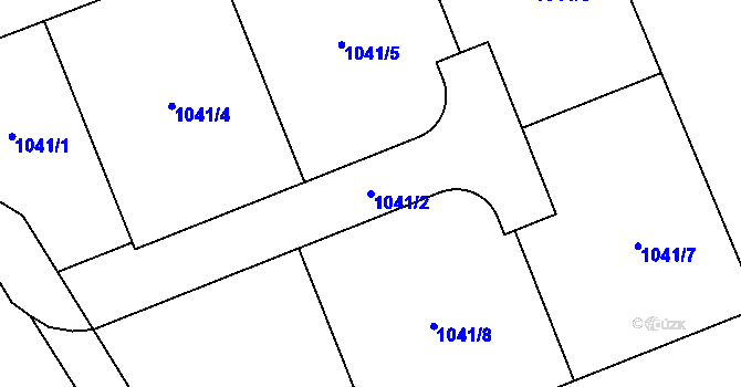 Parcela st. 1041/2 v KÚ Úmonín, Katastrální mapa