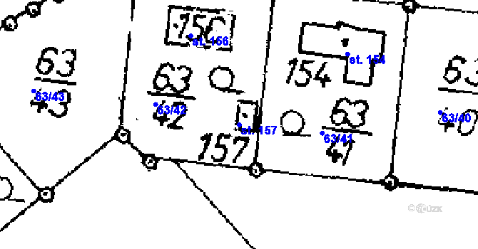 Parcela st. 157 v KÚ Úmyslovice, Katastrální mapa