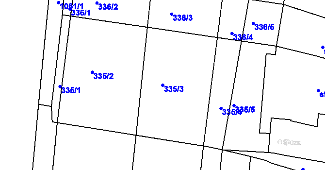 Parcela st. 335/3 v KÚ Únanov, Katastrální mapa